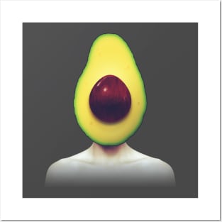 Avocado head portrait Posters and Art